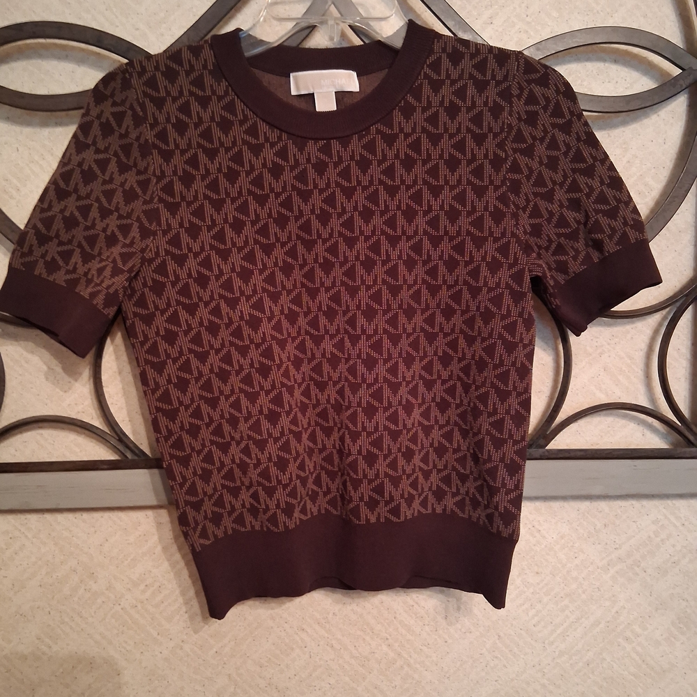 Michael Kors Black and Brown Monogram Sweater